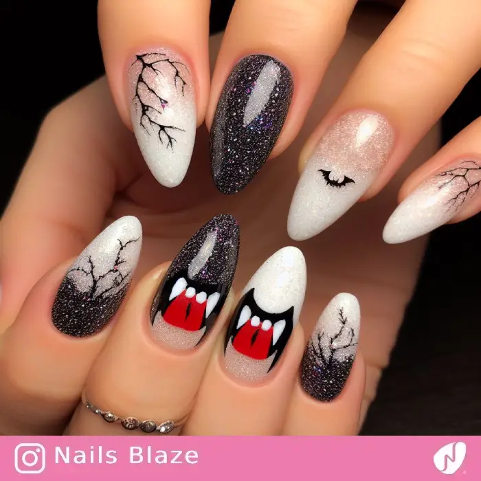 Vampire Fangs Nails | Halloween - NB785